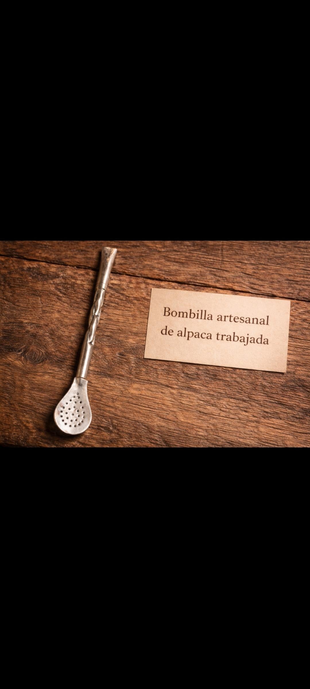 BOMBILLA DE ALPACA RECTA TRABAJADA