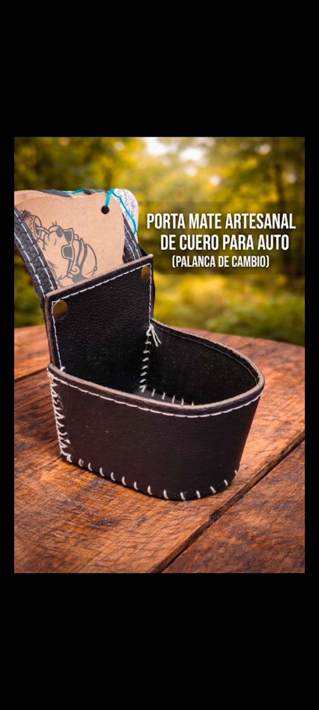 MATERA ARTESANAL DE CUERO PARA AUTO ( palanca de cambio , etc)