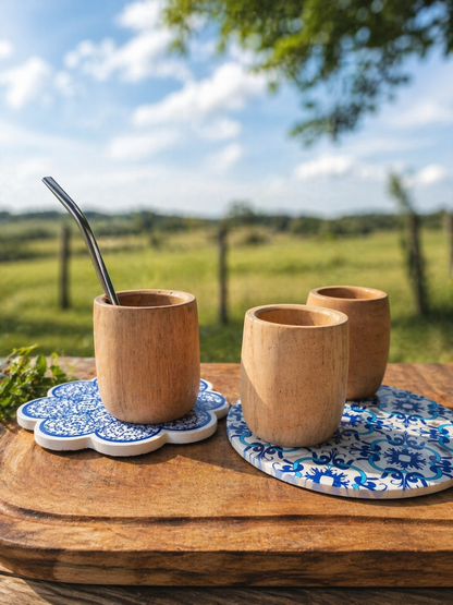 MATE EN MADERA  CALDEN/ ALGARROBO CILINDRICO